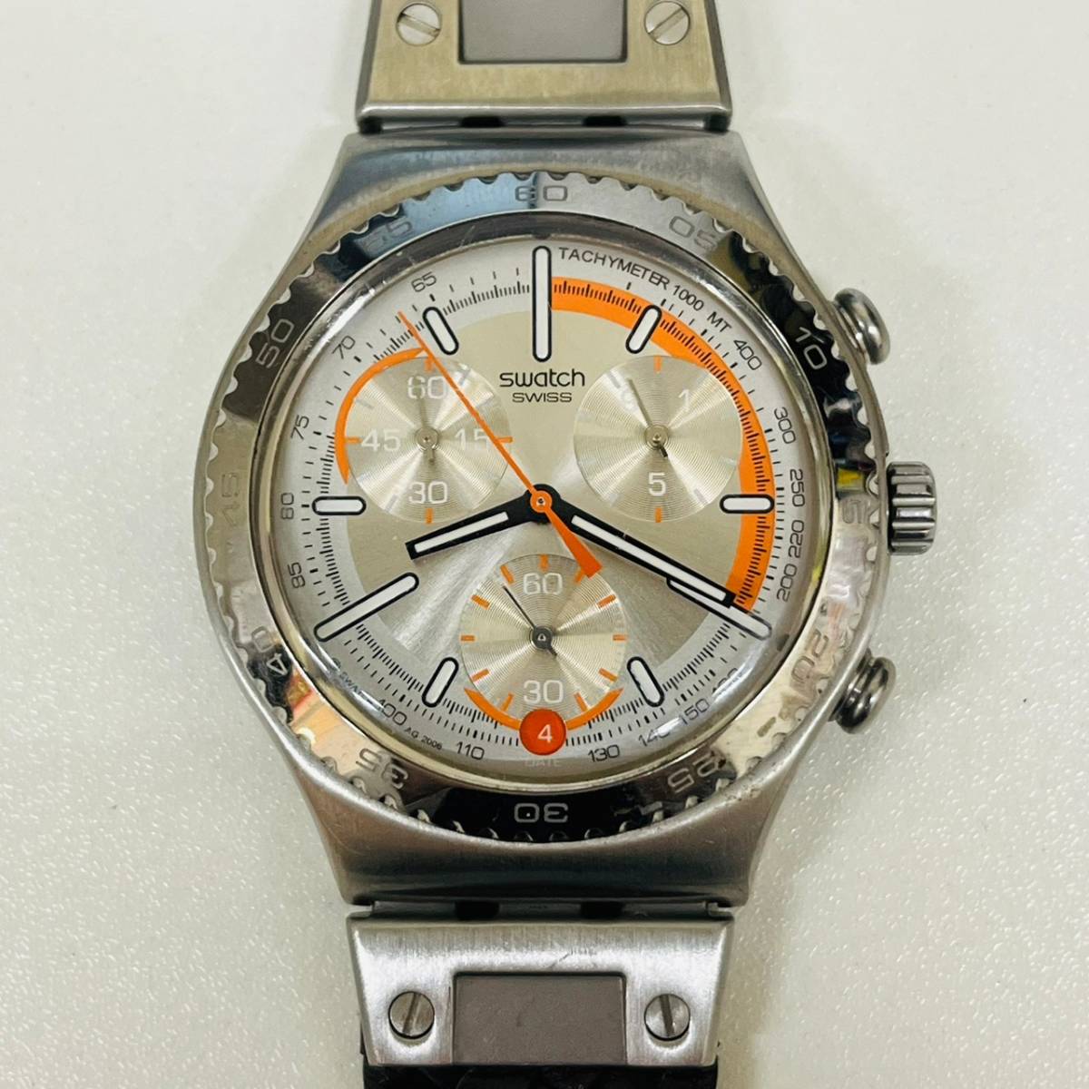 C-18106】 SWATCH IRONY スォッチ アイロニー クロノグラフ メンズ 白 