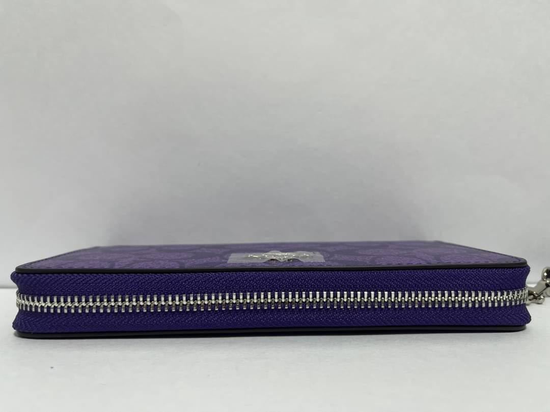 f-18 COACH コーチ 財布 【長財布】【パープル】【シグネチャー