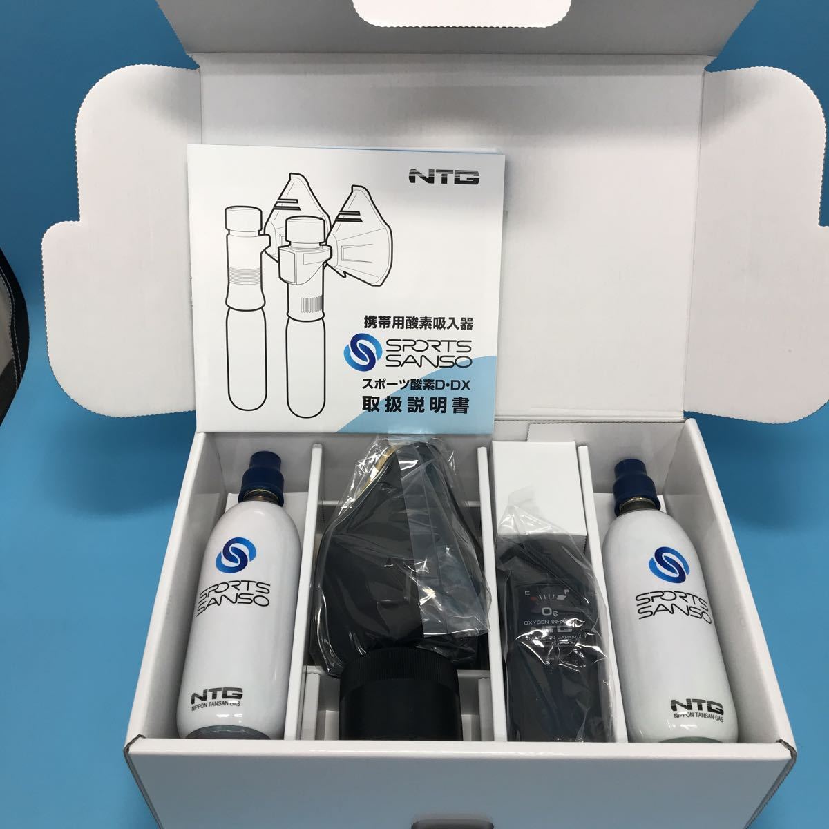 未使用品 NTG 携帯用酸素吸入器 スポーツ酸素DX ＆ カートリッジ5本