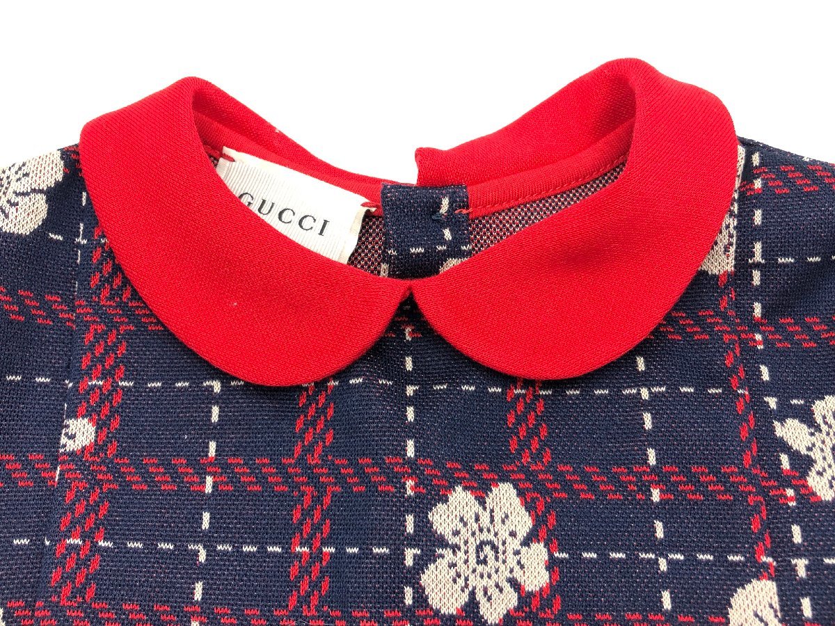 GUCCI ネイビー ワンピース 襟付き24m