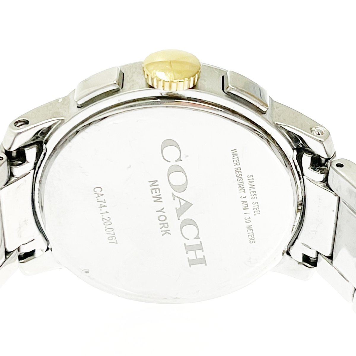 1円スタート】COACH コーチ CA.74.1.20.0767 クロノグラフ SS ブラック 