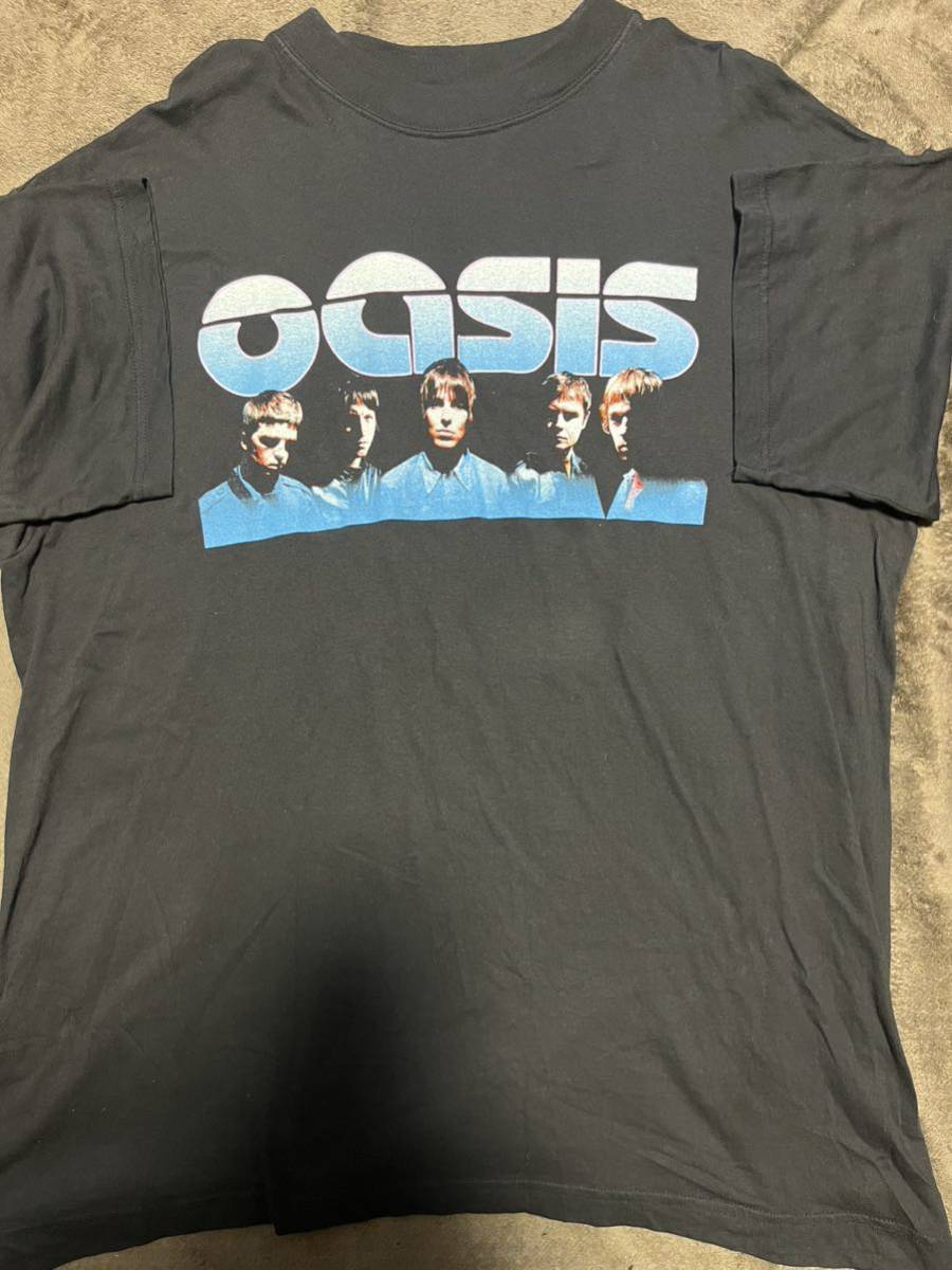 00s ヴィンテージ OASIS Tシャツ オアシス XL ロック ユーロ ブラック 