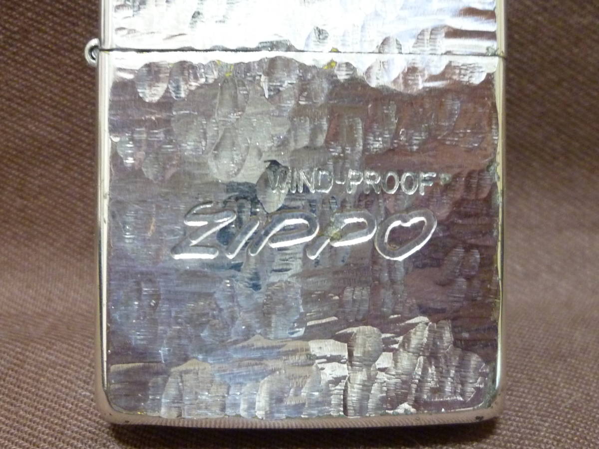 Zippo・ジッポー・2面リューター加工・イタリックロゴ・1989 