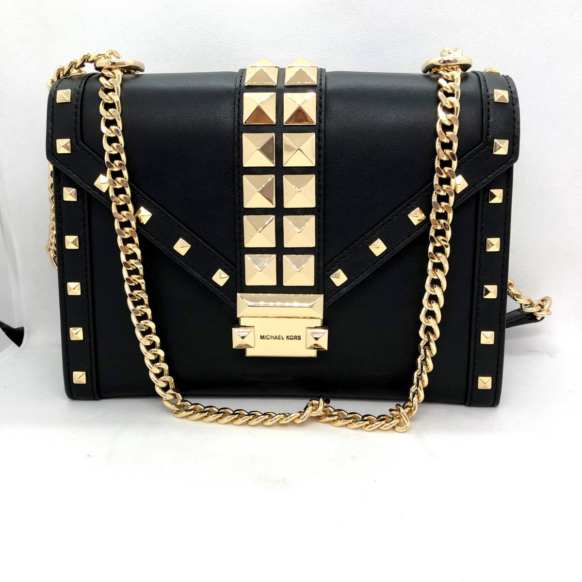 美品 MICHAEL KORS マイケルコース 30S0GWHL7L ブラック スタッズ