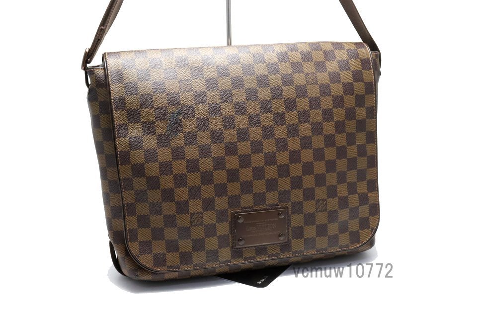 希少美中古□LOUIS VUITTON ダミエ ブルックリンMM レザー