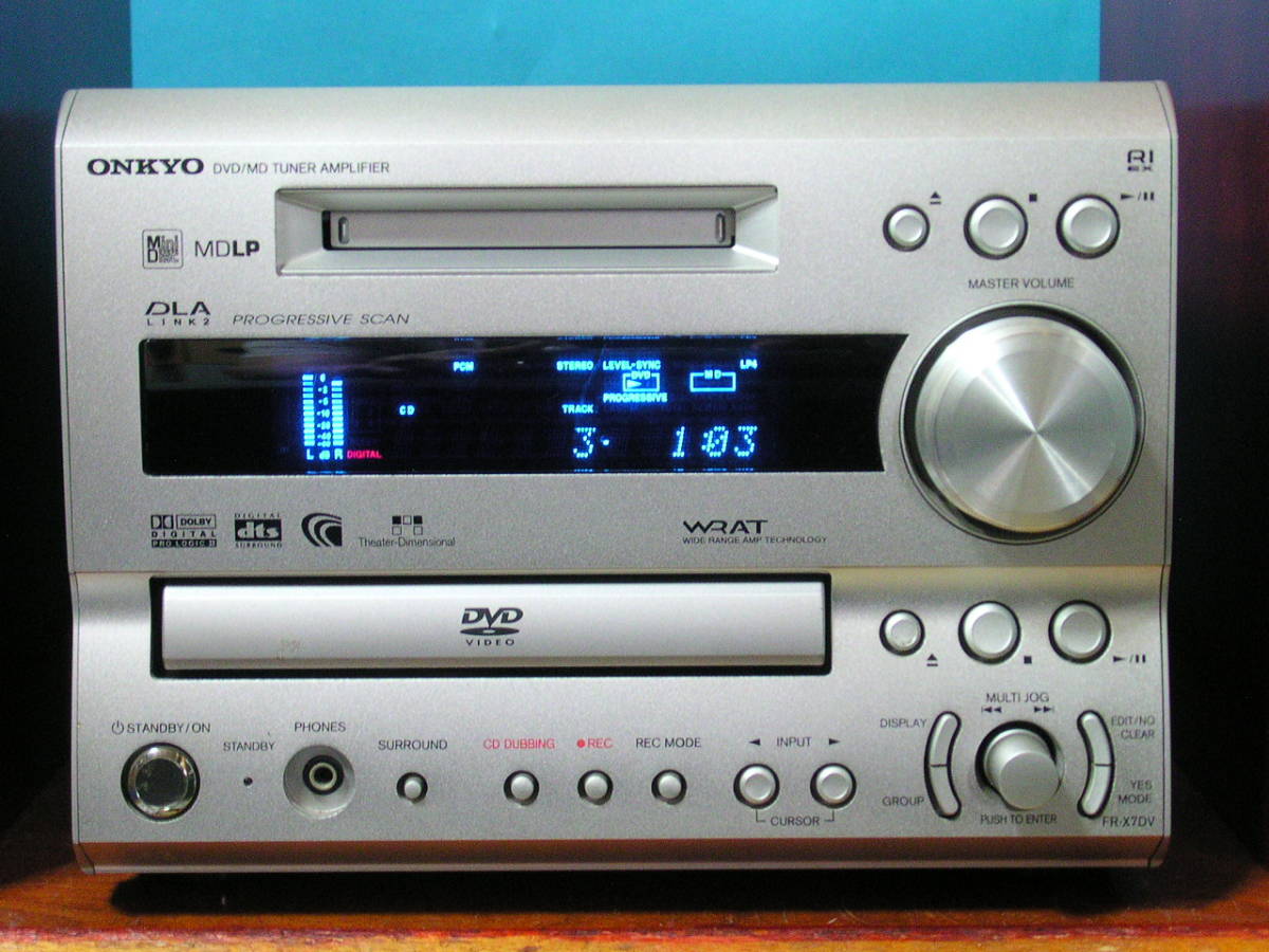 ONKYO DVD/MDチューナーアンプ FR-S7GXDV リモコン付き 人気 ONKYO