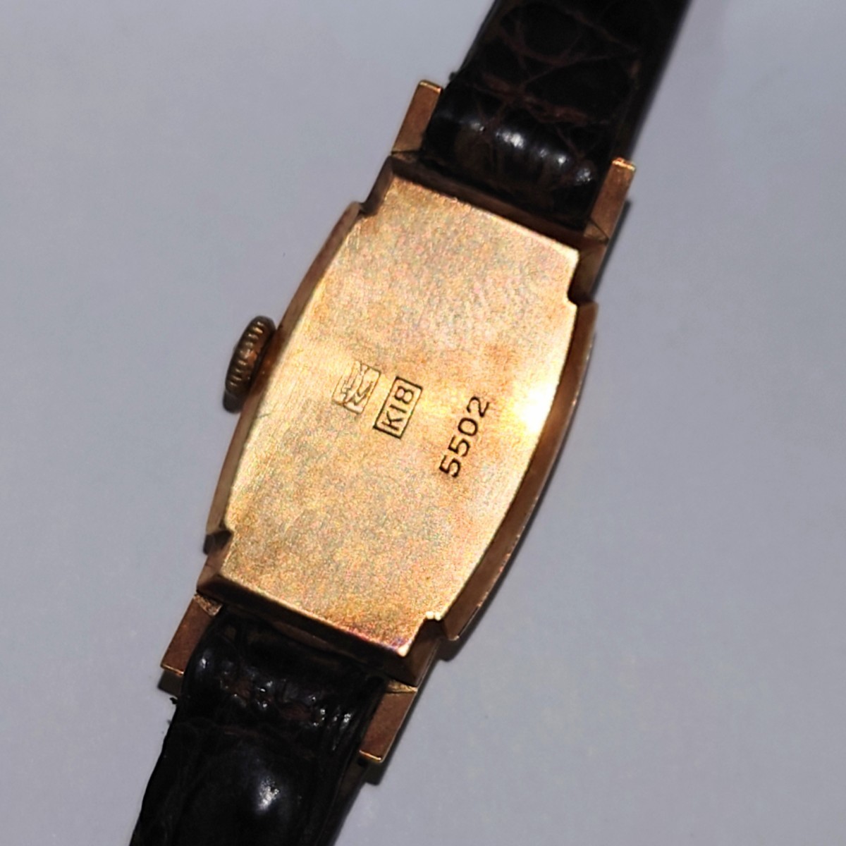 稼働品 K18刻印 セイコー ヴィーナス 5502 手巻き スクエアフェイス 