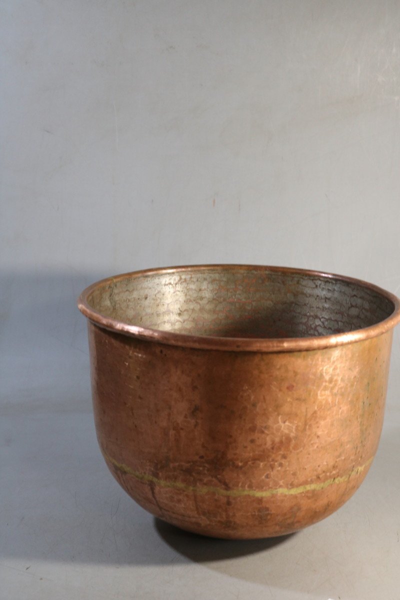 E159 銅鍋/重さ約4.2㎏/金属/和菓子屋道具/古道具/なべ/調理器具/49731