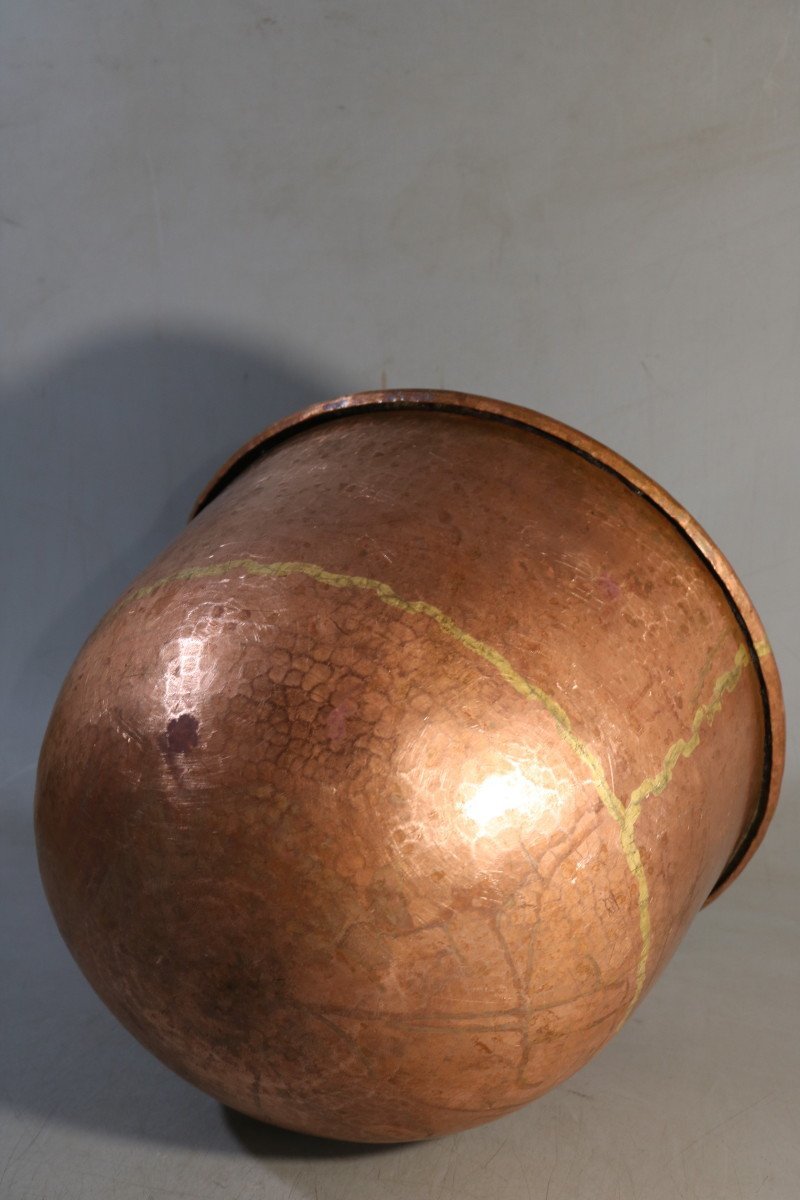 E159 銅鍋/重さ約4.2㎏/金属/和菓子屋道具/古道具/なべ/調理器具/49731