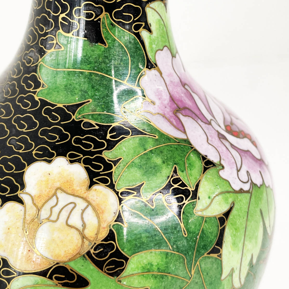 七宝焼 花瓶 花器 壺 一輪挿し 琺瑯彩 中国美術 工芸品 七宝焼き 花瓶