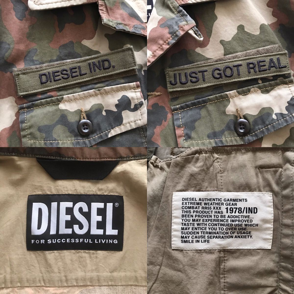 未使用級☆ DIESEL 近年モデル！ ミックスカモ ミリタリージャケット