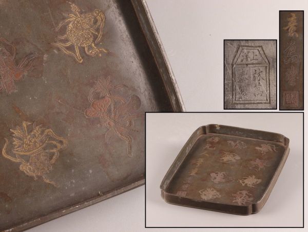 セール，新作登場 中国古玩 唐物 煎茶道具 古錫造 洋上 林萬泰造 款 煎茶盆 時代物 極上品 初だし品 C0184(錫製)｜売買されたオークション情報、yahooの商品情報をアーカイブ公開 - オークファン 錫製