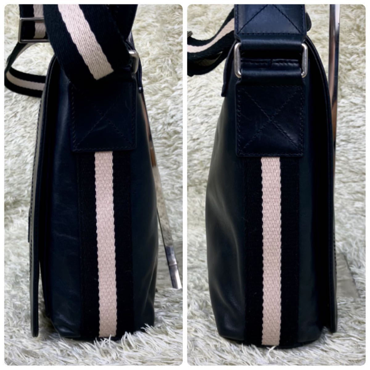 1円【極美品】BALLY バリー メッセンジャーバッグ ショルダーバッグ  