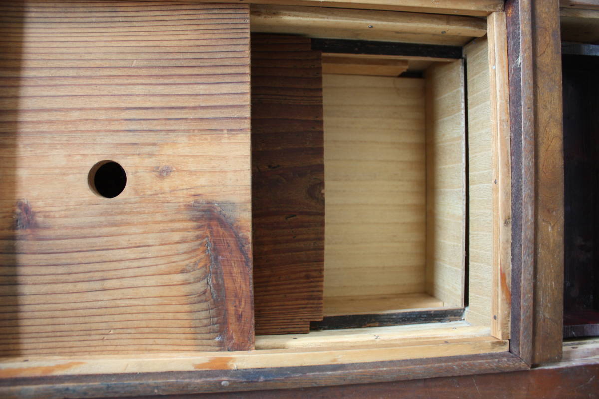 囲炉裏欅無垢漆座卓和アンティークレトロテーブルちゃぶ台⁄火鉢