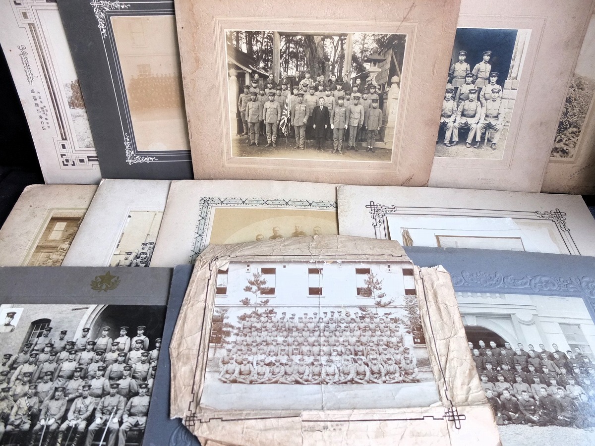明治-戦前 大判古写真 日本軍 軍人集合写真 13枚一括 日本陸軍 青森