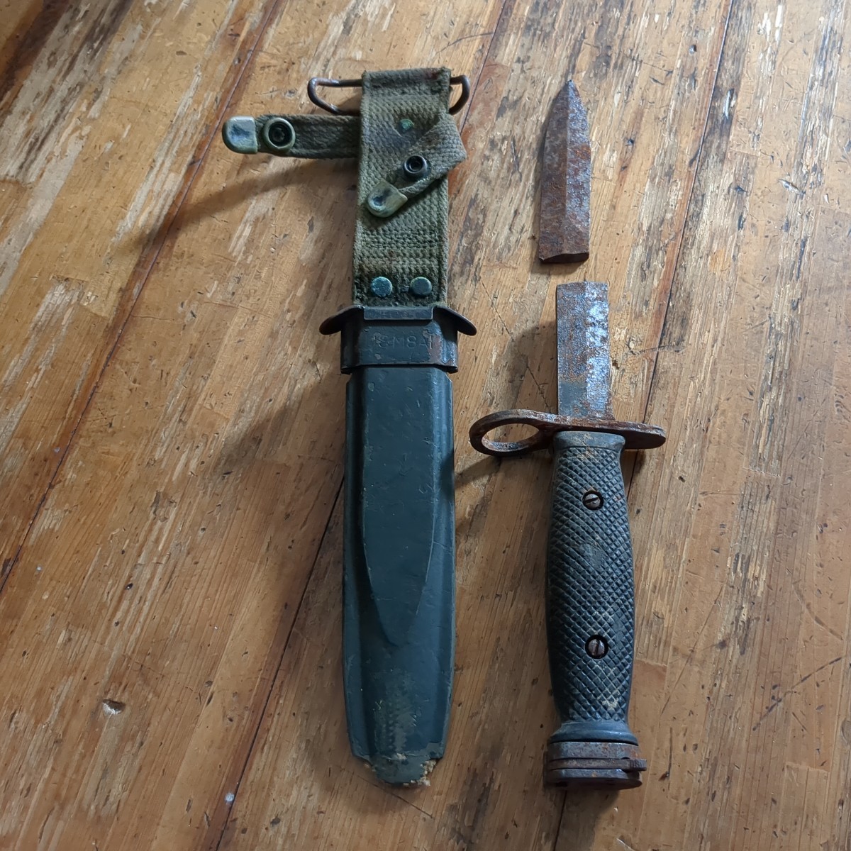 米軍実物　ナム戦　M7 銃剣　バヨネット　切断済み　スキャバード　コレクション