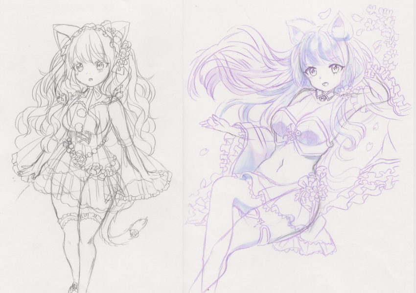 同人手描きイラスト オリジナル 創作 イラスト再出品 習作 下絵
