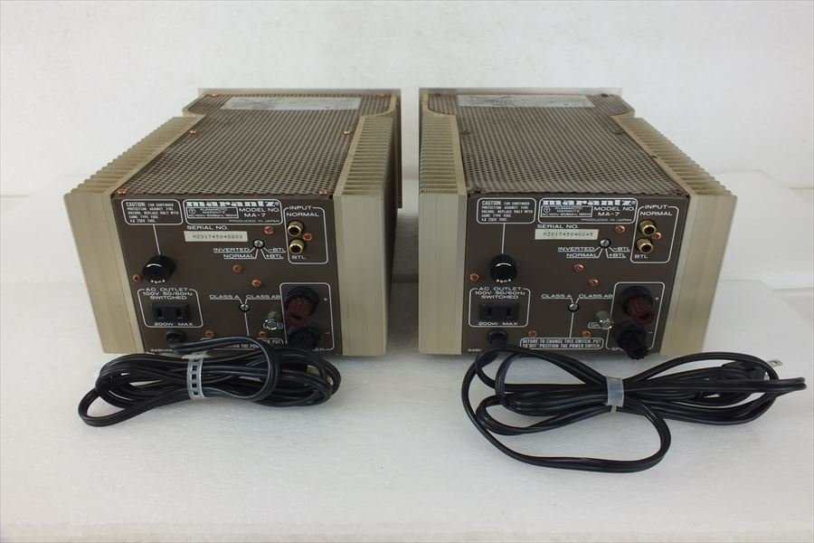 □ marantz マランツ MA-7 2台 セット モノラル アンプ A級 AB級 MOS