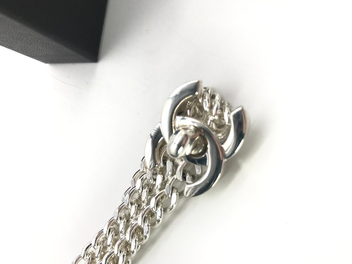 1円 美品 CHANEL シャネル ココマーク ターンロック 二連 チェーン