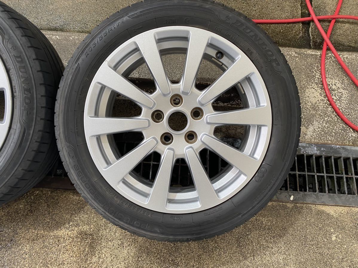 17インチ 純正アルミホイール 4本セット 5H サマータイヤ付 205/55R17 