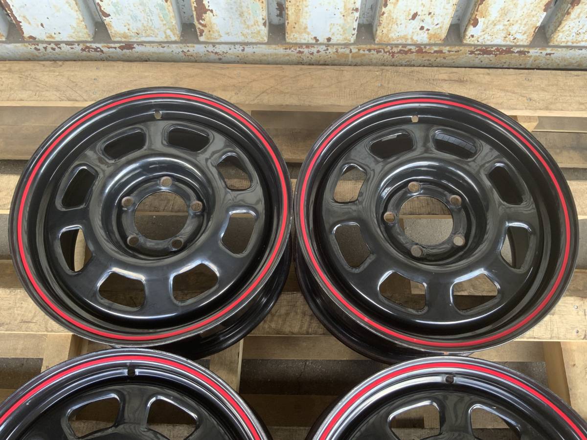 デイトナ風 スチールホイール 15インチ 7J 5H PCD114.3 ハブ径85mm 4本 