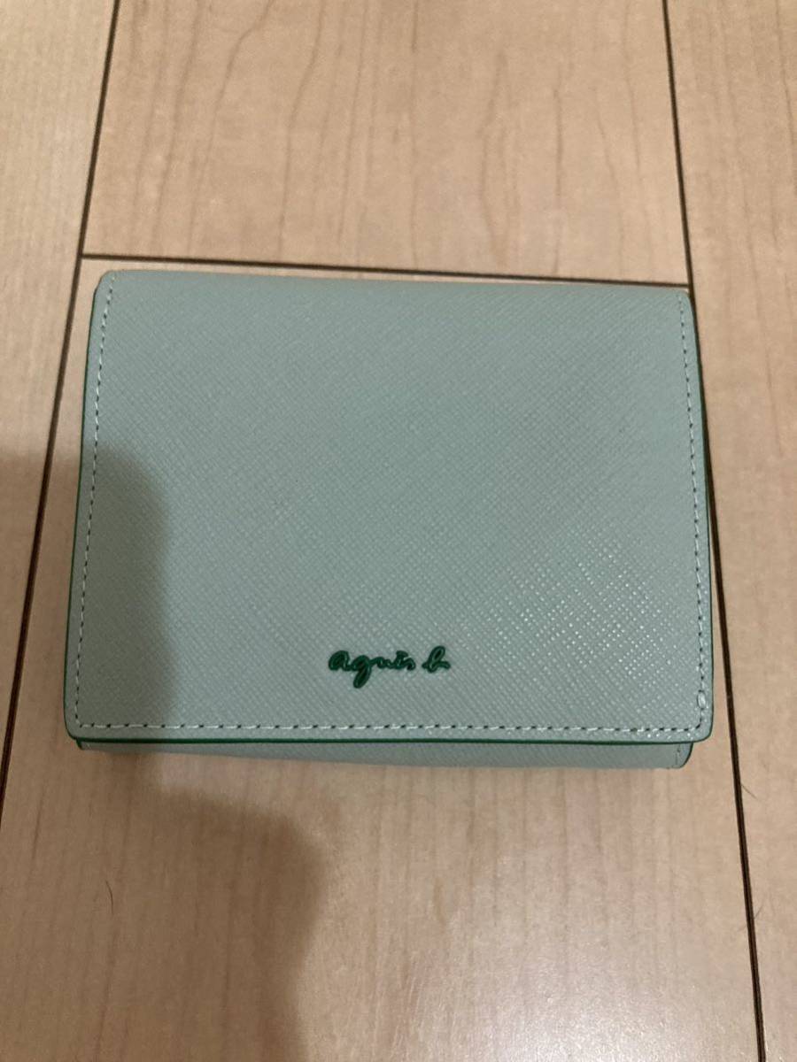 折り財布　二つ折り財布　ウォレット　アニエスベー　ボヤージュ　agnes b voyage ミントグリーン　レザー　牛革　本革