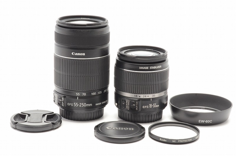 新品級 】キャノン Canon EF-S 18-55 IS+55-250mm IS II MACRO 2