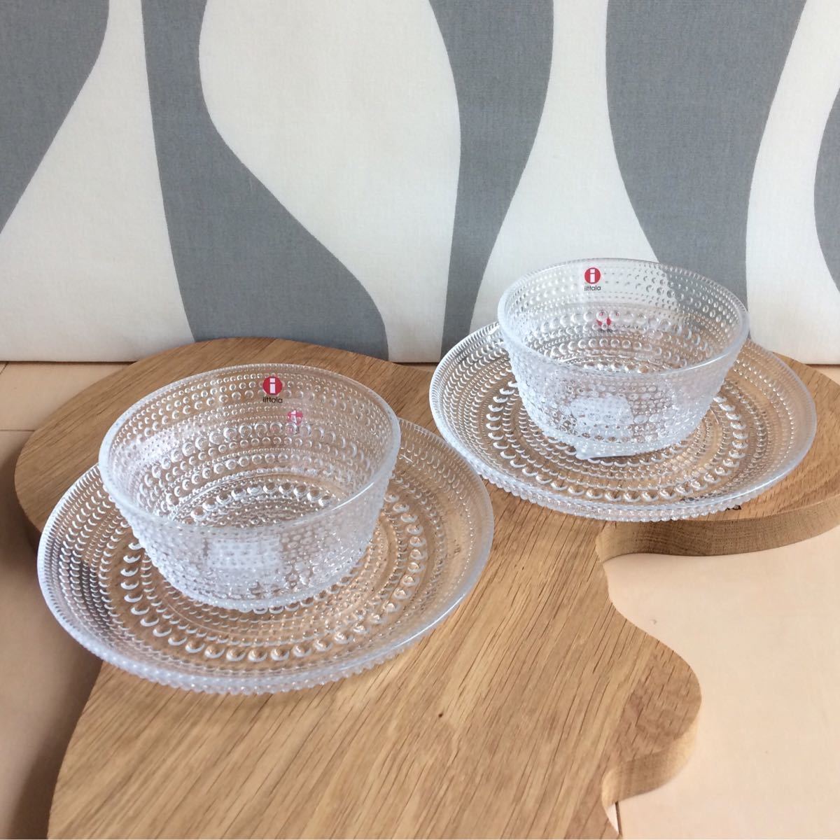 新品 4点 iittala イッタラ カステヘルミ ボウル 2個 プレート17㎝ 2枚 クリア