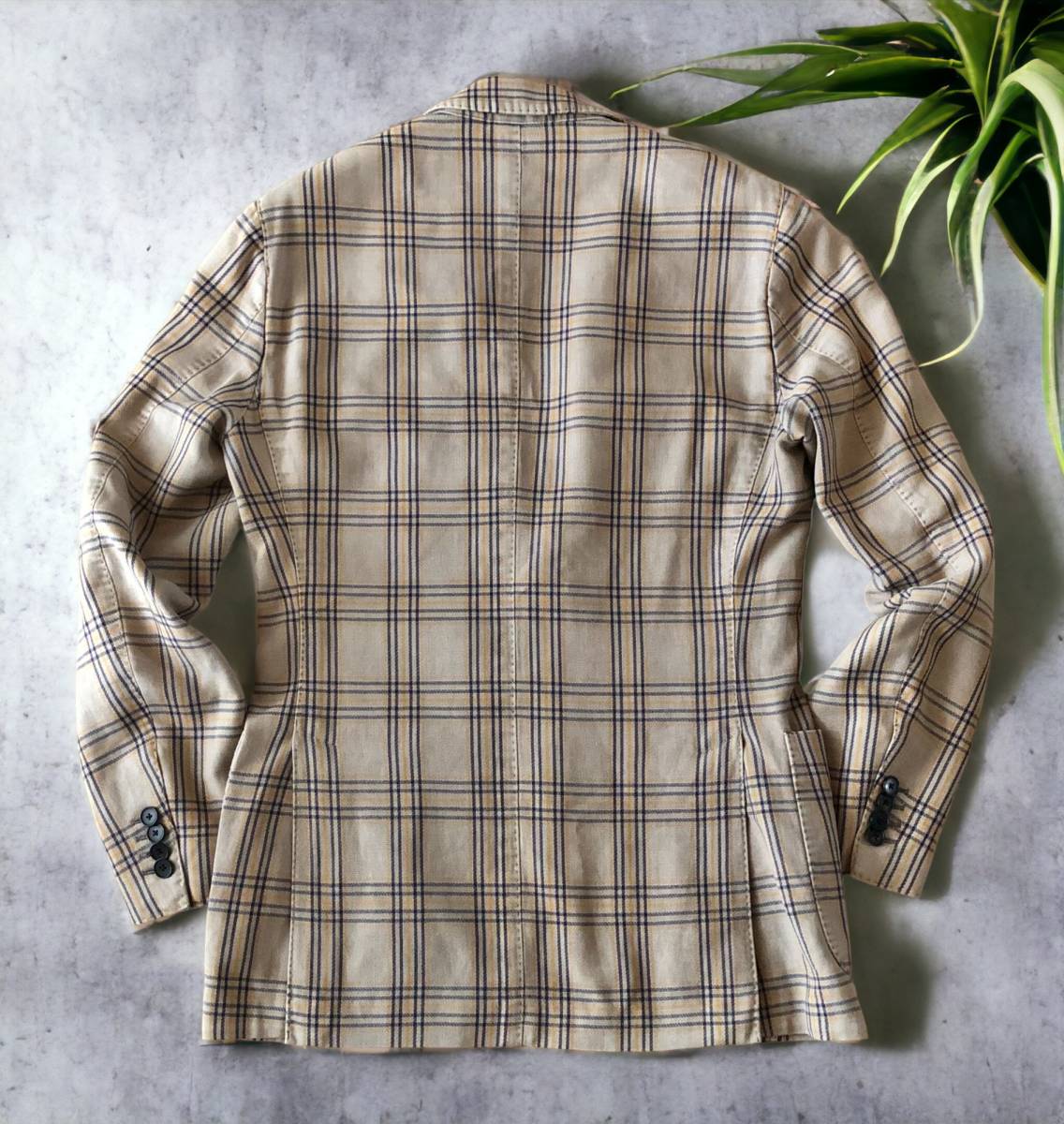 B06 美品 英国紳士スタイル♪『ラルディーニ LARDINI』麻 リネン 