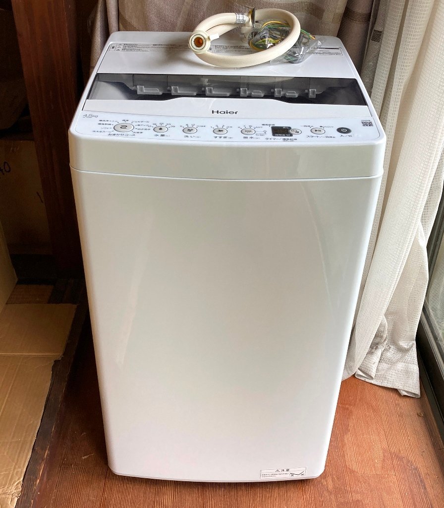 2022年製 美品 中古 Haier 4.5kg 全自動洗濯機 JW-HS45B 一人暮らし/