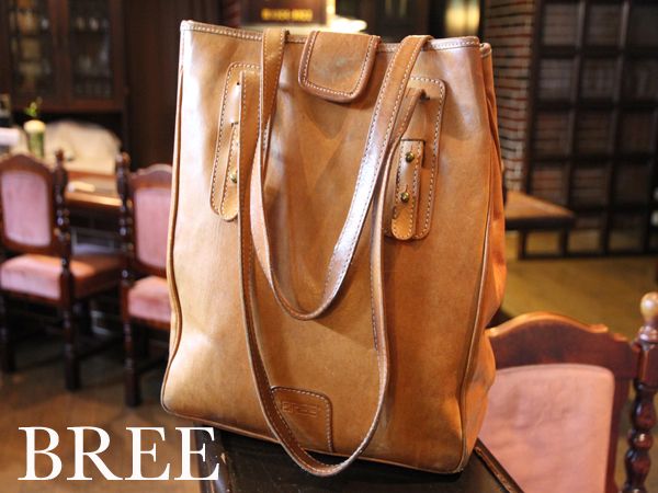 高級 BREE ブリー レザー トート バッグ メンズ イーストウエス