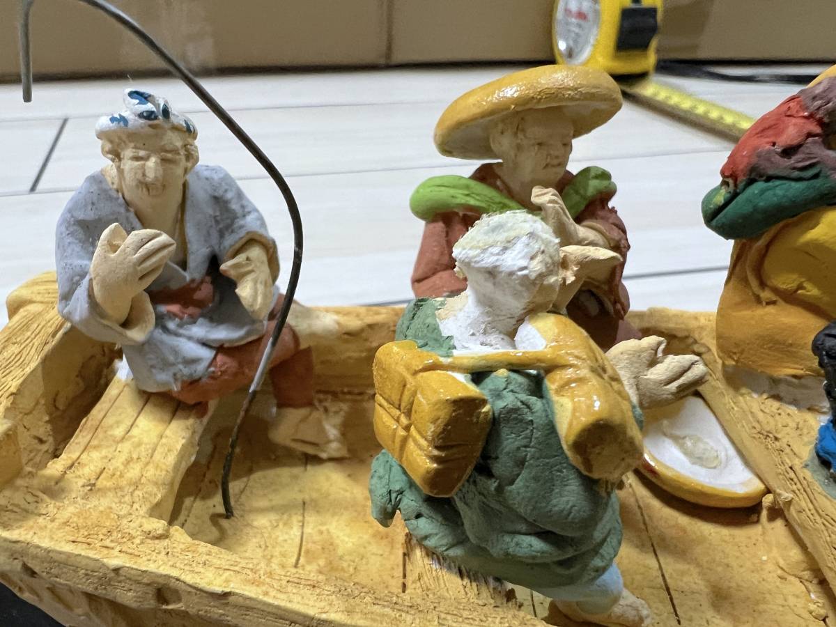 七福神 置物 宝船 開運 オブジェ 縁起物 : 七福宝船 インテリア 37cm 
