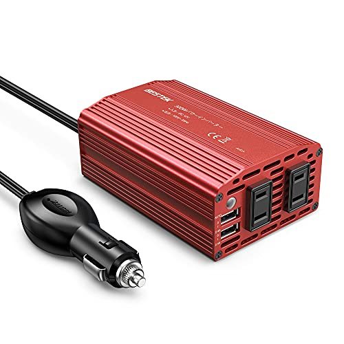 カーインバーター 300W シガーソケット 車載充電器 USB 2ポート ACコンセント 2口 DC12VをAC100Vに変換