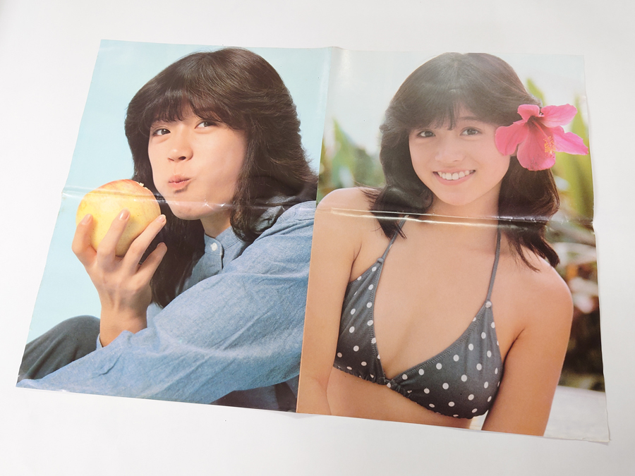 中古 中森明菜 ポスター 両面 近代映画付録 水着 約50.8×36.3cm 昭和
