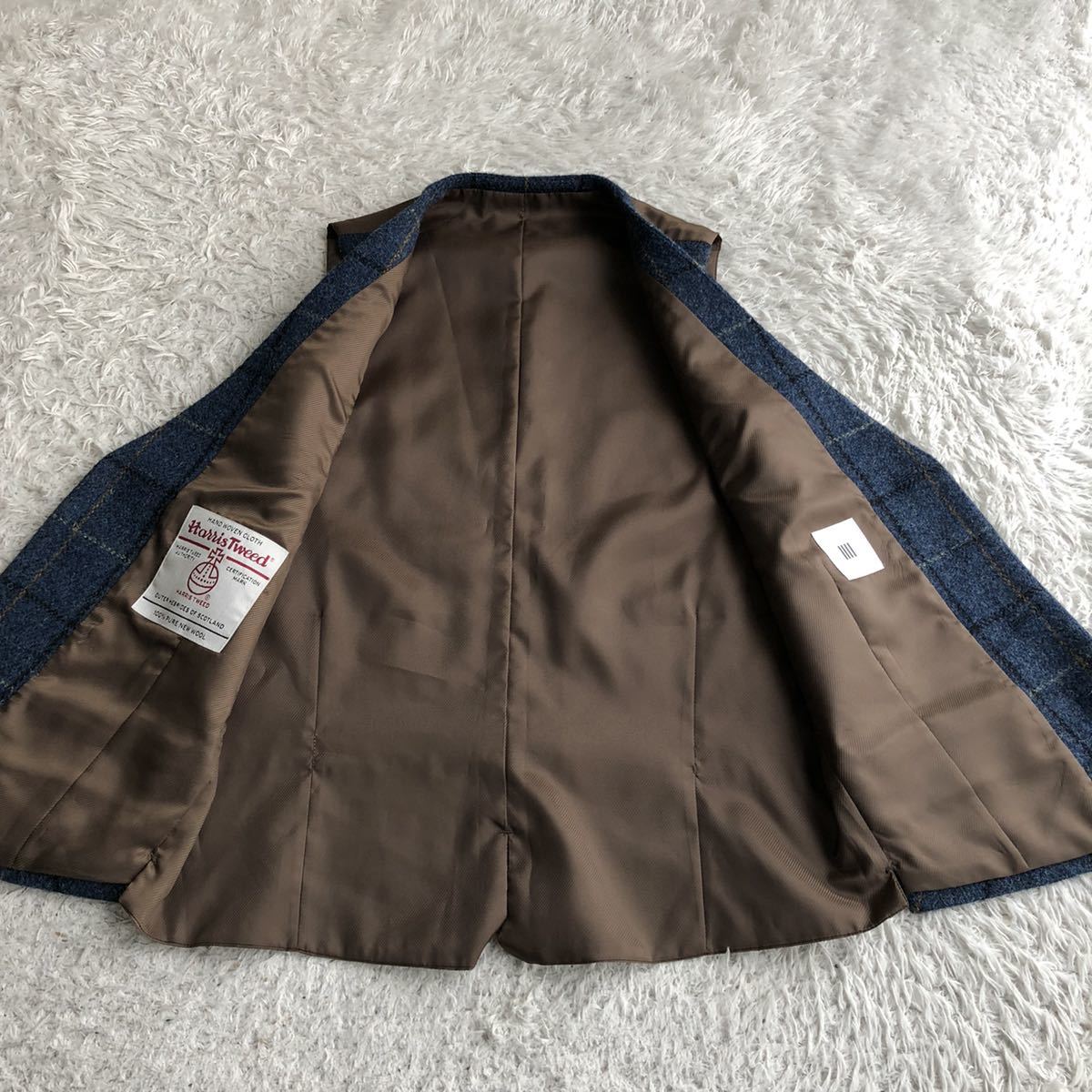 【美品】 スーツセレクト ハリスツイード ウール ベスト Y4 Sサイズ相当 SUIT SELECT