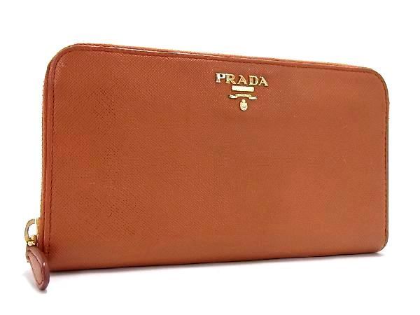 一円 美品 PRADA プラダ 長財布 サフィアーノレザー ロングウォレット 