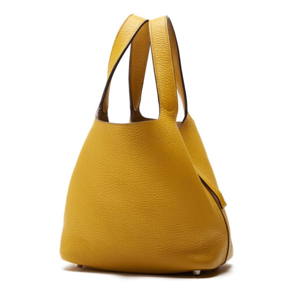 1円美品☆エルメス☆ピコタンPM　トリヨンクレマンス　ハンドバッグ　ジョーヌナブル　SV金具　□G刻印【HERMES】