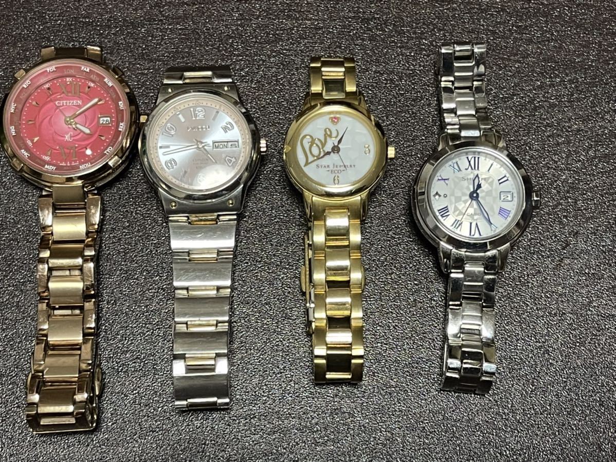 1円〜＊ 激安スタート ＊ CITIZEN XC H240-T020101 WICCA STAR JEWELRY SHEEN CASIO ソーラー充電確認◎ タフソラー ECO-DRIVE セット