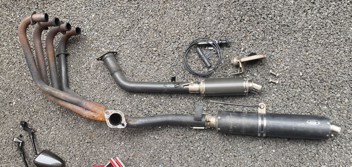 gsx250s カタナ スズキ モリワキゼロ マフラー 2本出し ワンオフ APEX 