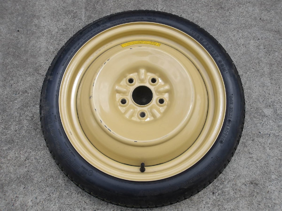 K275 送料無料 ほぼ未使用 T 125/70D17 1本 スペアタイヤ 125/70-17 125-70-17 BRIDGESTONE TRACOMPA-2 17インチ鉄ホイール