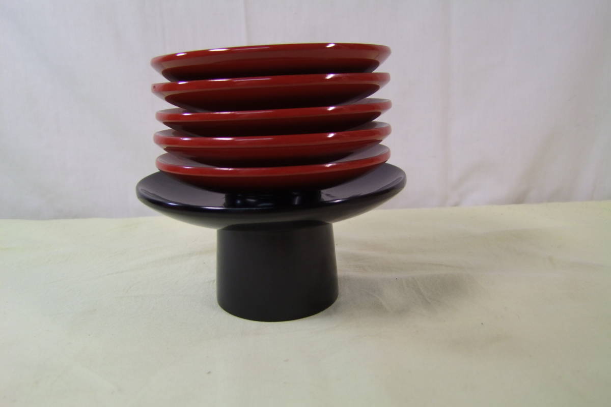 お茶道具　懐石道具　木製　引盃５客・盃台セット