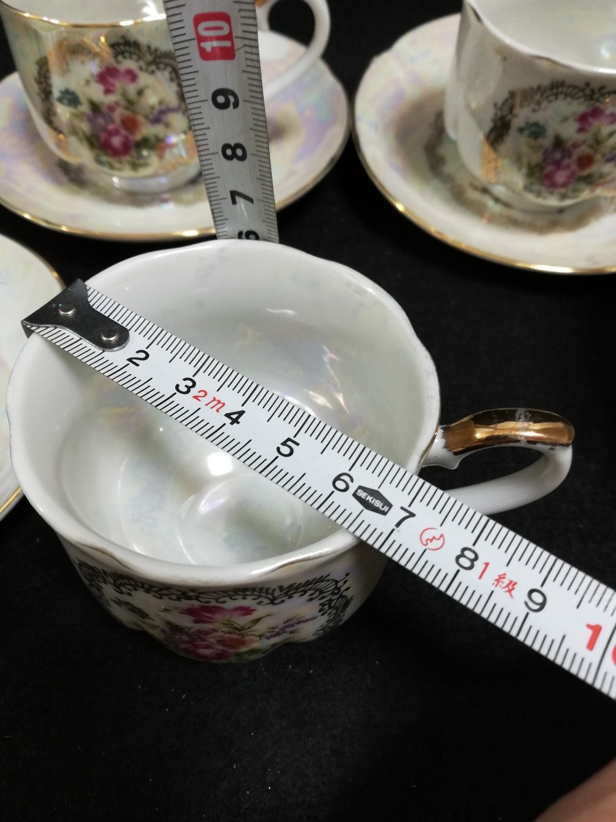 CS781.【美品】昭和レトロ カップ＆ソーサー 5客セット パール 