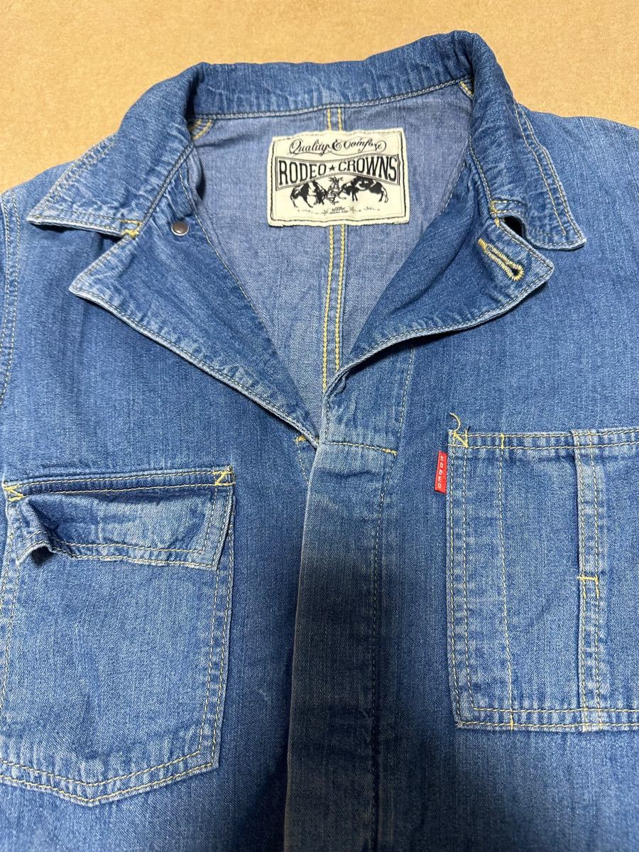 ロデオクラウンズ RODEO CROWNS デニムオールインワン デニムツナギ 