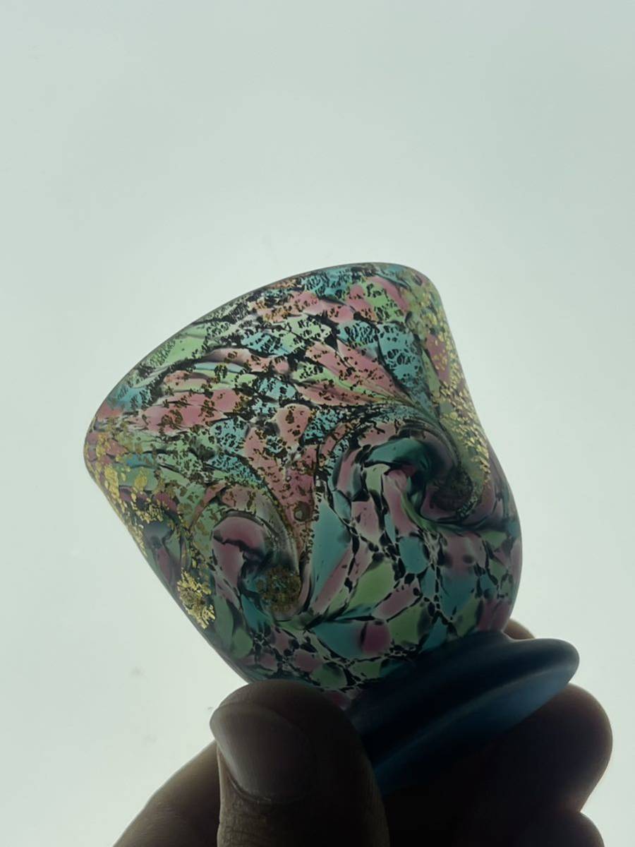 大川薫 『 玻璃 酒器 』 徳利 ぐい呑 金彩 金箔 ガラス 硝子 とっくり
