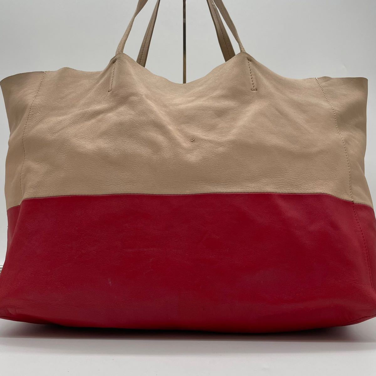 美品CELINE セリーヌ ホリゾンタルカバ トートバッグ ブラック レザー 