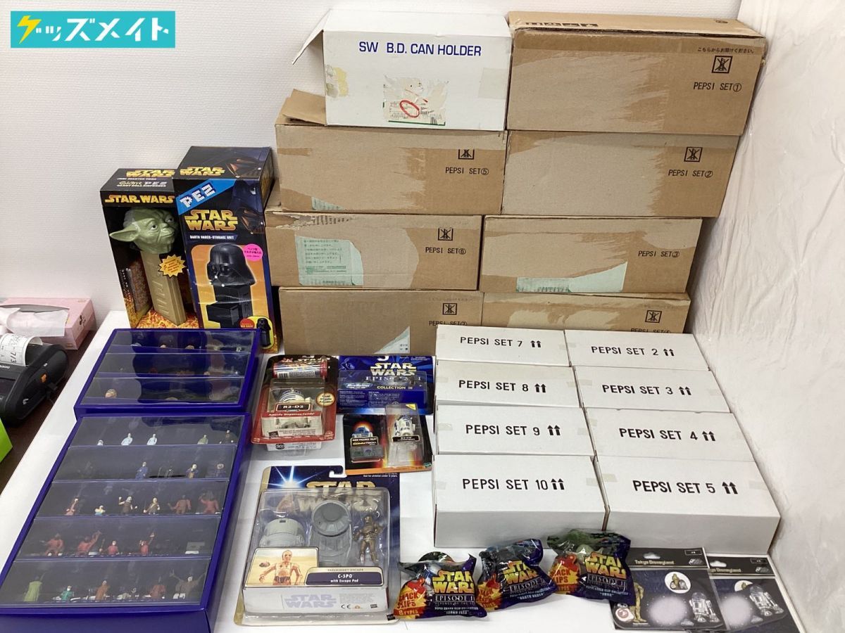 【同梱不可/現状】スターウォーズ star wars グッズ まとめ売り フィギュア ペッツ型小物入れ ボトルキャップ 他 / スターウォーズ
