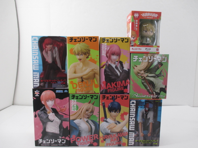 n69437-ty 未開封★9個 チェンソーマン ゆらゆらヘッド タイトー ぬーどるストッパー Luminasta デンジ マキマ など [056-230711]