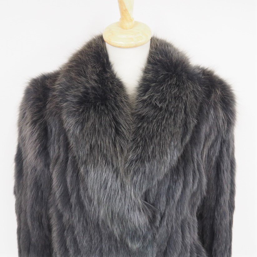 レディース 希少デザイン✨ OS FUR ブルーフォックス ファーコート 