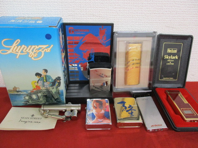 H【8569a】 未使用品・箱付きあり ★ オイルライター ガスライター おまとめ ★ ブランド GIVENCHY ルパン三世 Zippo 経年保管品