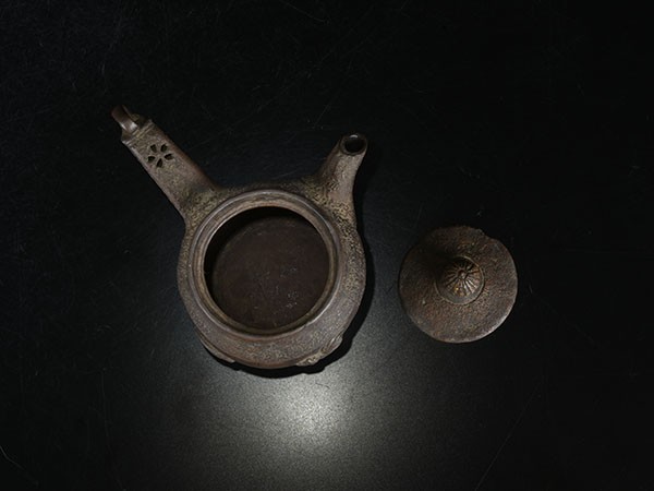 96y 茶道具 萬古 鶏図 急須 小ぶり / 煎茶道具 萬古焼 急須 煎茶道具